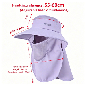 Chapeau de soleil à large bord pour femme UPF50+ avec visière amovible, chapeau de pêche respirant et rafraîchissant pour la randonnée et la protection du <span class=keywords><strong>jardin</strong></span> - Product Image 5