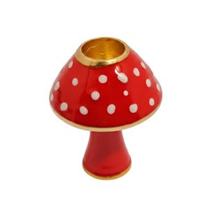 <b>Mushroom</b> Inspired Candle Holder Charming Nature Themed <b>Decorative</b> Accent Perfect For Living Room Bedroom Garden - Product Image 1
