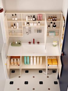 Conjunto de Muebles de <span class=keywords><strong>Baño</strong></span> Color Crema con Lavabo, Fregadero y Mueble para Lavamanos - Product Image 1