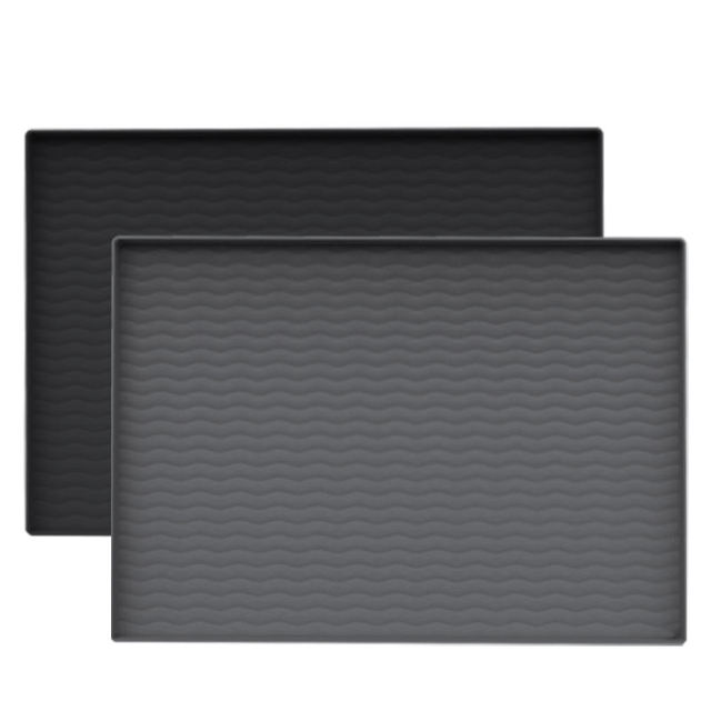 TAZE Custom Waterproof Kitchen Sink Pad with Drain Hole Anti-slip Silicone Cabinet Protector Mat Under Sink Mat HI7