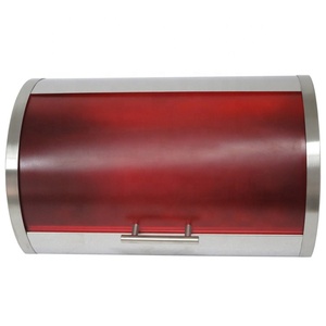 Boîte <span class=keywords><strong>à</strong></span> <span class=keywords><strong>pain</strong></span> <span class=keywords><strong>à</strong></span> couvercle roulant, boîtes et bacs de rangement décoratifs <span class=keywords><strong>en</strong></span> plastique et acier inoxydable pour la cuisine, conteneur alimentaire - Product Image 3