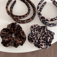 Bandeau imprimé léopard de style européen et américain grands chouchous imprimés léopard accessoires de cheveux vintage de mode