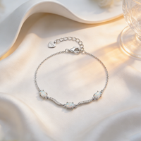 MOYU Bijoux personnalisables OEM ODM Style minimaliste Bracelet en argent sterling 925 fin avec opale pour femmes