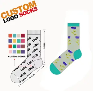 DESIGN YOUR OWN LOGO Custom Logo Cotton Socks High Quality Fashion Socks For Women Comfortable Women Socks