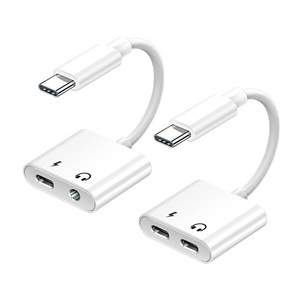 อะแดปเตอร์เสียงดิจิตอลแบบ 2-in-1 พรีเมียม Type-C เป็น <span class=keywords><strong>3</strong></span>.5 มม. และตัวแปลงแจ็คหูฟัง รุ่น T21 รองรับการชาร์จและเสียง - Product Image 1