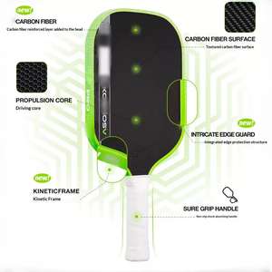 Raquette de pickleball 2026 en fibre de carbone pressée à chaud de 16 mm, sans bordure, motif uni, vente en gros OEM Yole GEN5 - Product Image 5