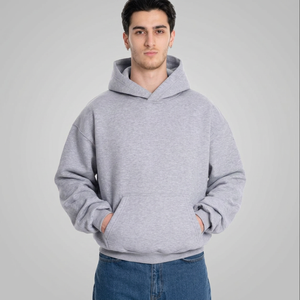 Sudadera con capucha de algodón mezclado personalizada para hombre, sin cordón, corte holgado, manga larga, tipo jersey, fabricación de sudaderas con capucha para hombre - Product Image 1