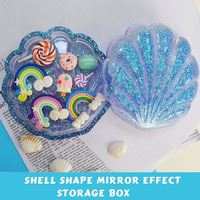 Osbang - Molde de Silicona para Manualidades, Molde de Inyección de Plástico, Forma de Concha, Caja de Almacenamiento para Mesa, Escritorio