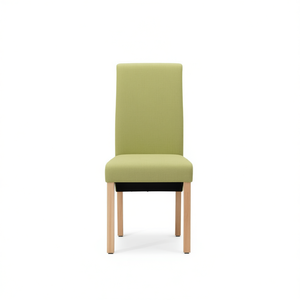 Sedia da Pranzo in Tessuto Verde con Gambe in Legno, Design Moderno Imbottito per Arredamento Casa - Product Image 1