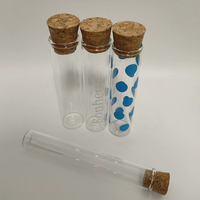 Flacons en verre transparent écologiques, bouteilles à souhaits en verre, tubes avec bouchon en liège pour l'emballage de bonbons, de feuilles de thé et d'épices