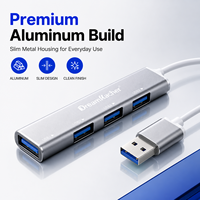 Hub Mini Aluminium Alloy dengan 5 Port USB 2.0 untuk Pengisian Daya & Transfer Data Komputer-Ponsel Tanpa Perlu Colokan Tersedia dalam Stok