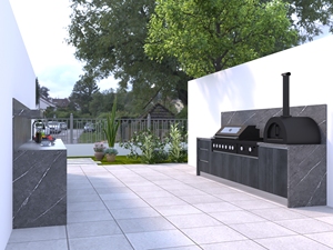 Ensembles complets modulaires modernes <span class=keywords><strong>d</strong></span>'armoires de cuisine <span class=keywords><strong>d</strong></span>'extérieur en acier petites armoires résistantes aux intempéries pour le jardin et la terrasse - Product Image 4
