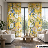 Gorden Jendela Transparan Motif Bunga Bahan Polyester Linen Lebar 300cm Dekorasi Rumah Modern 130 GSM
