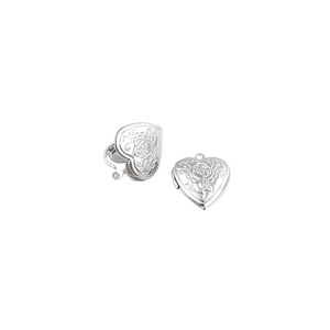Stainless Steel Heart Pendant Charm Openable Photo <b>Locket</b> Unisex Gift Jewelry <b>Silver</b> Color Oval Round Shape - Product Image 5