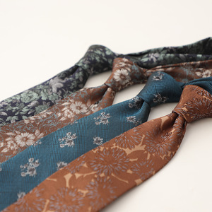 <span class=keywords><strong>Corbata</strong></span> Retro para Hombre en Tonos Tierra, Rojo Oscuro, Jacquard con Patrón Floral Geométrico para Otoño e Invierno, Formal, para el Trabajo, Bodas - Product Image 1