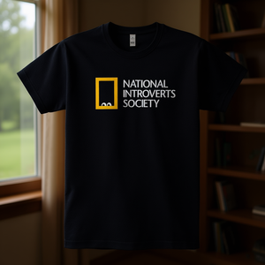 T-shirt della National Introverts Society, maglietta promozionale nera unisex - Product Image 3