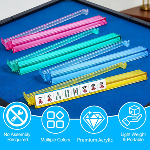 MeldVerse Luxury Mahjong Racks Pushers-All One American Style Durable Four-Color Acrylic Trays Integrated Arms Storage Bag - Product Image 6