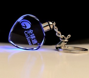 New Fashion Best Selling 3d Laser Engraving Custom Image&logo Crystal Cube Key Chain for Business Gift