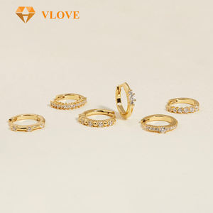 Parures de bijoux VLOVE pour femmes, luxe, or 14 et 18 carats, boucles d'oreilles en diamant <span class=keywords><strong>Murphy</strong></span>, ensemble de 6 boucles d'oreilles tendance - Product Image 4