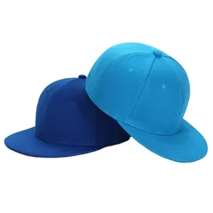 Custom High Quality Printing 6-Panel Blue Hip-Hop Hat Customized Logo 3D Embroidered Snapback Cap