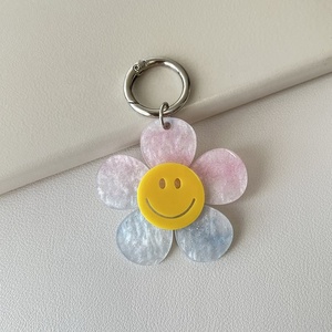 New Acrylic Cartoon Sunflower Coin Holder Keychain <b>Cute</b> for Flower Bag Charm Colorful Unique Design Pendant <b>Purse</b> Backpack - Product Image 6