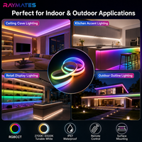 Bande LED COB adressable UL 5 en 1 RGBCCT Magic Color WS2811 24V 26W pour extérieur, éclairage sous armoire et miroir domestique