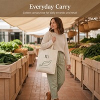 Sac fourre-tout en toile de coton 12 oz, réutilisable, avec longues poignées en tissu, personnalisable, pour courses et cadeaux, vente en gros