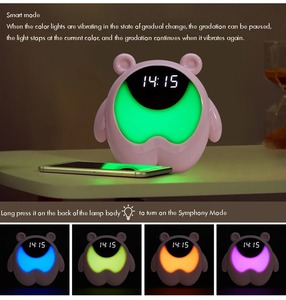 Rechargeable Digital Alarm Clock Night <b>Light</b> <b>Sensor</b> Night <b>Light</b> Snooze Alarm Clock Pat Table Lamp Music <b>LED</b> Clock Night <b>Light</b> - Product Image 2