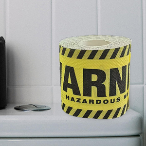 Custom Yellow <strong>Warning</strong> Toilet Roll <strong>Paper</strong> Biodegradable Creative Party Decoration Wholesale Price Toilet <strong>Paper</strong> - Product Image 2