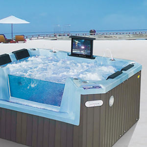 モダンな正方形の渦巻きアクリルマッサージスパバスタブホットタブ屋外中国 - Product Image 5