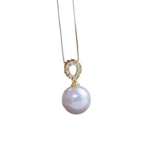 Pendentif en argent S925, perles rondes de 9 à 13 mm, accessoires de perles DIY pour la fabrication de bijoux, support vide pour collier, pendentif 31153, emballé dans un sac - Product Image 4