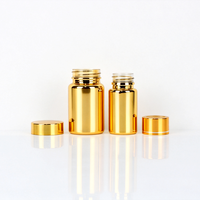Flacon de capsules en PP électroplaqué or 50 ml, 100 ml, 120 ml, flacon de capsules de suppléments, flacon de comprimés de vitamines
