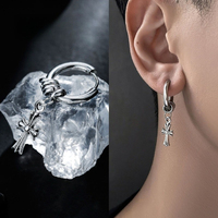 Boucle d'oreille tendance en acier inoxydable, unisexe, style urbain, vente en gros d'usine