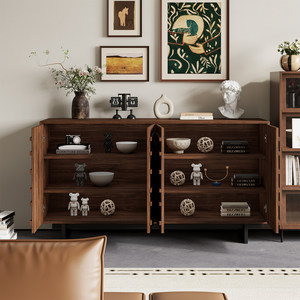 Mueble de lujo ligero de madera estilo rústico para entrada, zapatero, vitrina, almacenamiento, decorativo para sala de estar y dormitorio, aparador, hospital - Product Image 6