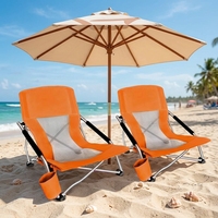 Chaise de plage pliable robuste à profil bas pour adultes, chaise de camping portable et légère pour les voyages