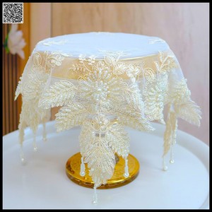 Superposición <span class=keywords><strong>de</strong></span> tul con cuentas bordadas para boda, mantel elegante con cuentas y ropa <span class=keywords><strong>de</strong></span> cama para sala <span class=keywords><strong>de</strong></span> estar - Product Image 6