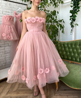 Gaun Tanpa Lengan Warna Pink Manis dengan Hiasan Bunga Tiga Dimensi, Tali Spaghetti, Model Ramping, Panjang Lantai, Gaya Peri, untuk Musim Panas