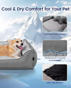 맞춤 제작 쿨링 강아지 침대 방수 세탁 가능 커버 미끄럼 방지 바닥 젤 없음 고급 쿨링 침대 애완 고양이 강아지 침대 - Product Image 4