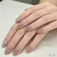 Vente en gros de faux ongles personnalisés à marque privée, design 3D doré, effet œil de chat violet, magnétiques, carrés, réutilisables, en ABS, 24 pièces, pour salon