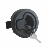 Vente en gros trappe à loquet 2 "à tirette affleurante en plastique noir loquet rond pour porte d'armoire quincaillerie trappe à loquet pour bateau