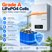Batterie de stockage d'énergie solaire empilable LIRVO Bulk 5Kwh 10Kwh 15Kwh LiFePO4 avec BMS intelligent intégré CAN, montage mural, pour usage domestique