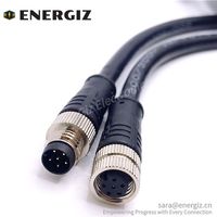 A Code Stecker Buchse M8 Geformter 6-poliger wasserdichter Kabelst ecker mit Kabellänge 1M
