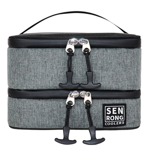 Sen Rong <b>Insulated</b> Cooler Bag Gray Neoprene Zipper Closure Handle <b>Lunch</b> <b>Box</b> Keep Cold Food Storage - Product Image 1