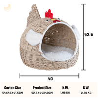 Livraison rapide, lits pour chats personnalisés en gros, lit pour chat en rotin semi-fermé, grotte pour animaux de compagnie tissée à la main, lit pour animaux de compagnie