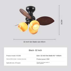 Ventilador de techo LED retro creativo con luz, adecuado para dormitorio, sala de estar, comedor, lámpara de techo. - Product Image 5