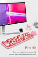 Ensemble clavier et souris SWEET Fashion, couleurs mélangées, 2.4G USB, 104 touches, touches remplaçables, ergonomique, pour la maison et le bureau