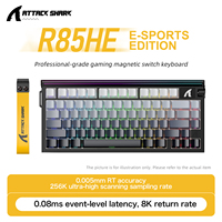 Clavier à axe magnétique à faible latence Attack Shark R85HE avec éclairage RGB 75% et touches interchangeables à chaud