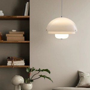 โคมไฟแขวนสไตล์นอร์ดิก บาวเฮาส์ แก้วสีขาว ไฟ LED ป้องกันแสงสะท้อน สำหรับห้องนั่งเล่นและห้องนอน - Product Image 2