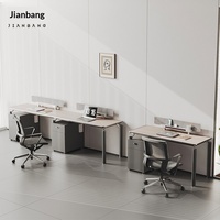 Ensemble de bureau et chaise de travail moderne et simple pour 3 personnes, poste de travail ouvert avec cloison pour le personnel