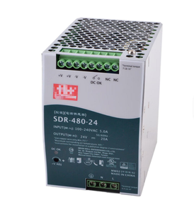 SDR-480-24 480W แหล่งจ่ายไฟแบบราง DIN 24V 20A พร้อมระบบ Active PFC ในตัว ประสิทธิภาพสูง สำหรับอุตสาหกรรม ชุดแปลงไฟ AC-DC - Product Image 1